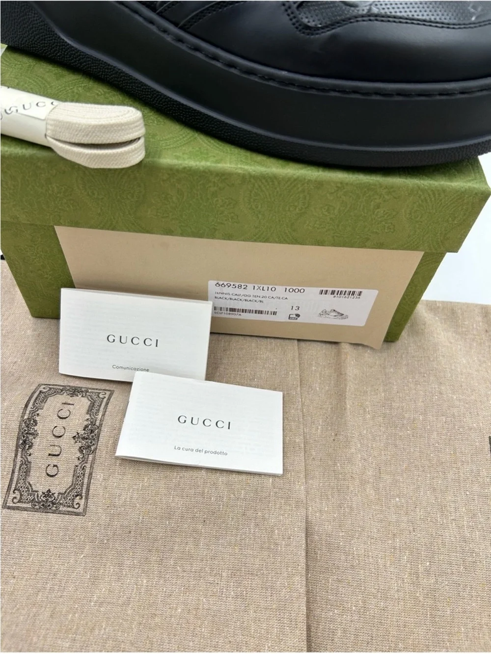 Men’s Gucci GG embossed leather sneakers size 13 fit 13.5 US made in Italy